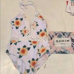 Sunflower white one piece bathingsuit
